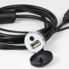 RETROSOUND USB-Einbaubuchse mit 3.5mm Klinke, chrom 130cm