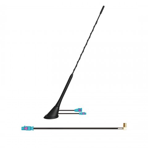 DAB+ und FM Kombi-Dachantenne mit geräuscharmen Wendelstab