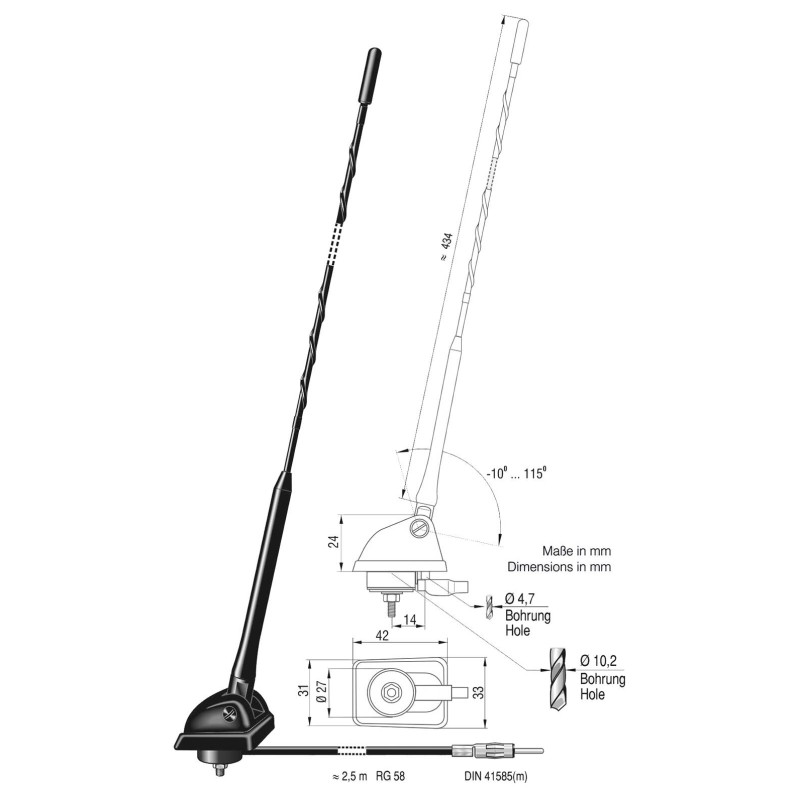 ATTB 3940.51 Dachantenne  AM, FM, DAB, DAB+