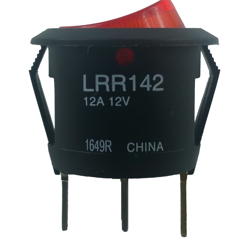 Wippschalter Ein/Aus rund 12V (bernstein)