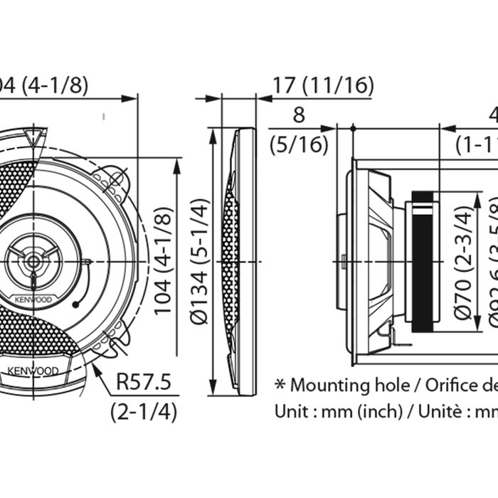 KENWOOD KFC-S1066 STAGE SOUND SERIES, 10cm 2-Wege