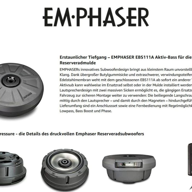 EMPHASER EBS111A Aktiv-Subwoofer 1 x 28 cm