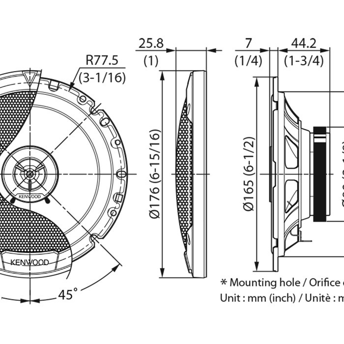 Kenwood KFC-S1766 17cm 2-Wege Lautsprecher