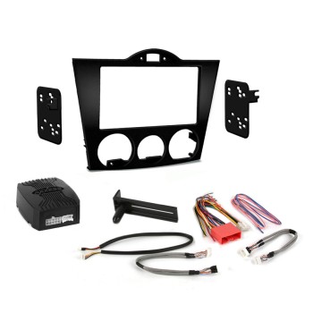 Radiohalterung 2DIN / 2ISO Einbau-Kit für Mazda RX-8 2004-2008, schwarz glänzend