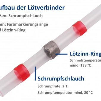 Stoßverbinder mit Schrumpfschlauch 2,7 mm 10 Stk.