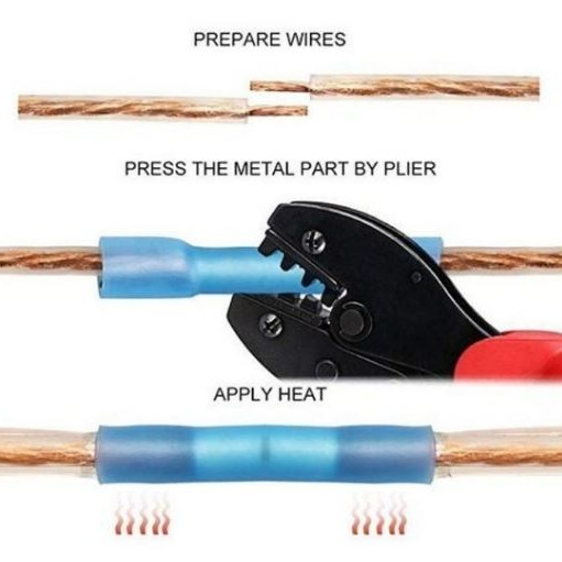 Stoßverbinder mit Schrumpfschlauch 1.50 - 2.50 mm² Vollisoliert blau