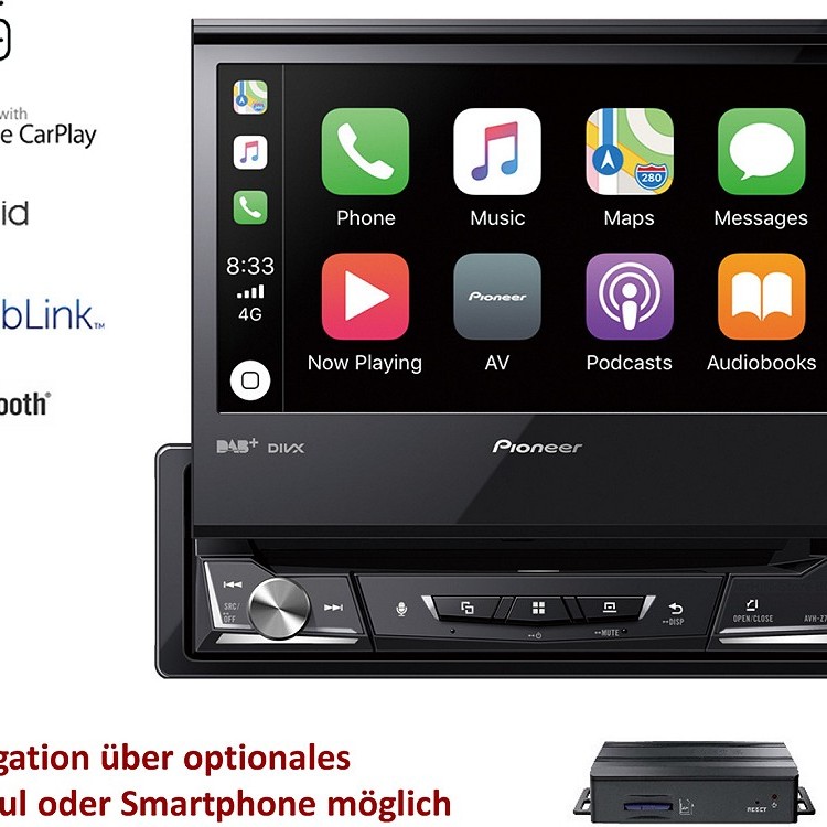 Pioneer AVH-Z7200DAB 1-DIN CarPlay und Android Auto