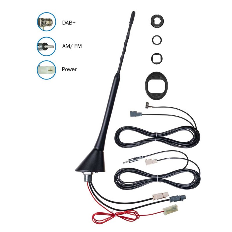 ATBB 2118.04 FM/DAB+ Aktiv-Antenne mit 5m DIN - SMB Kabel-Set