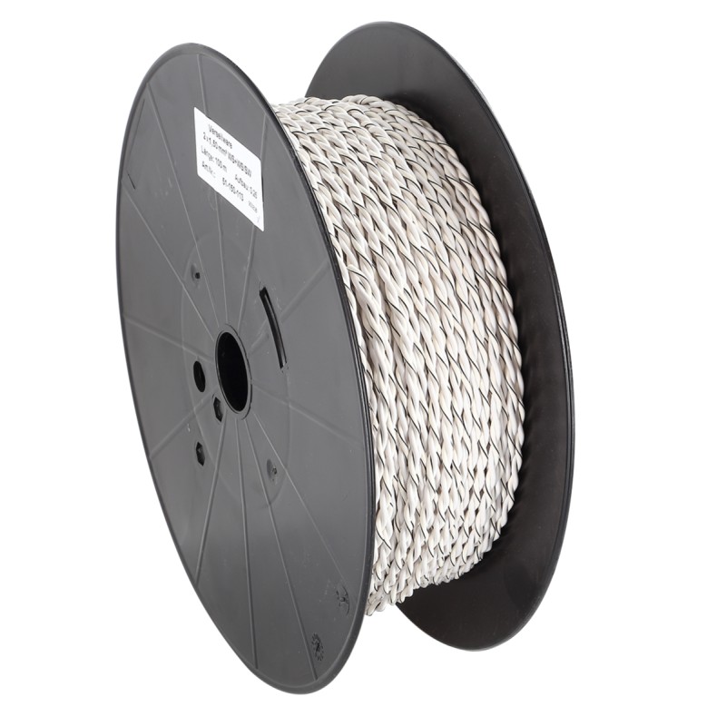 Verdrillte Kabel 2x1.50mm² Weiß/Weiß-Schwarz
