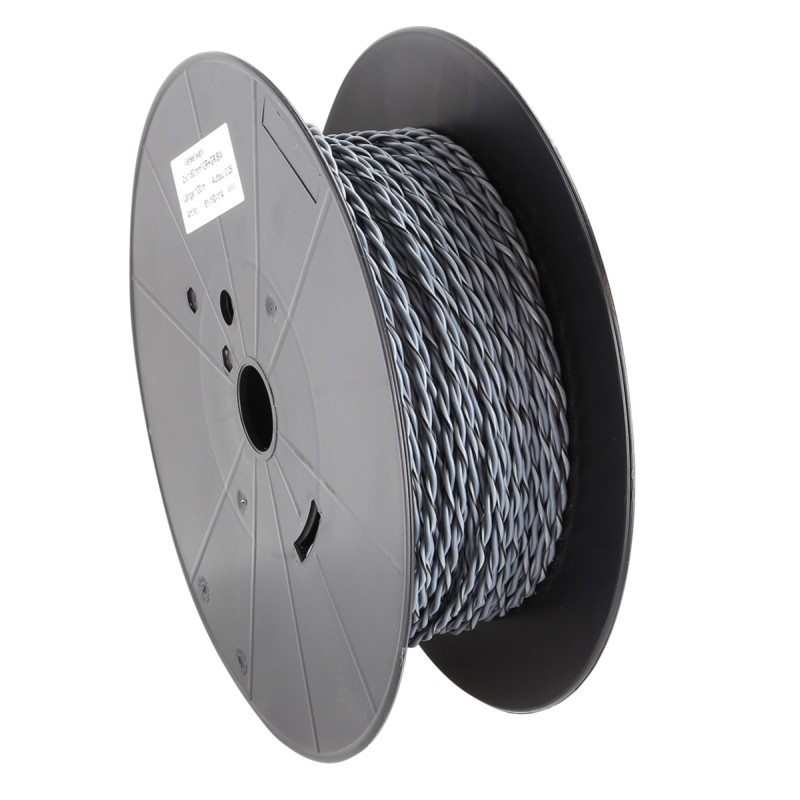Verdrillte Kabel 2x1.50mm² Grau/Grau-Schwarz