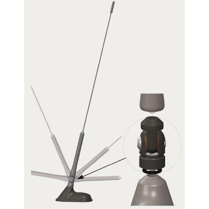 ATTB 4615.01 Antennenstab Gelenk -90° > +90° Stabneigung M5 Gewinde