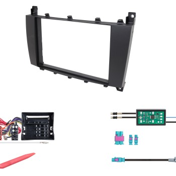 R-D030 Montageset für Mercedes schwarz matt lackiert