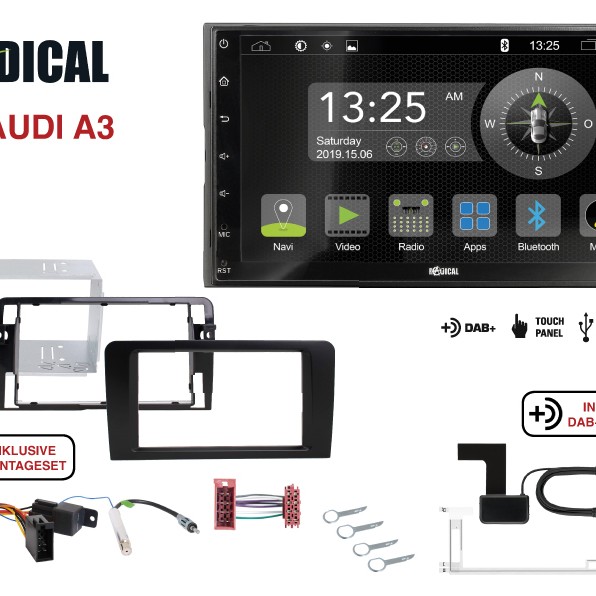 Radical R-D211 2-Din DAB+ Moniceiver für Audi A3