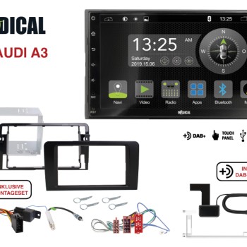 Radical R-D211 2-DIN DAB+ mit Montageset für Audi A3 Teilaktiv