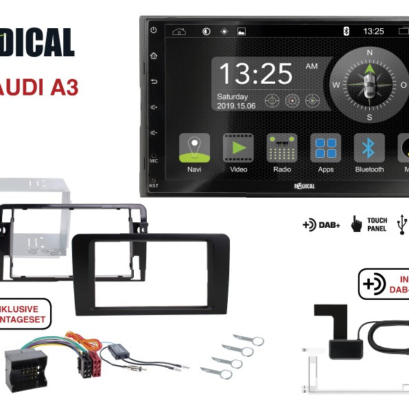 Radical R-D211 2-DIN DAB+ mit Montageset für Audi A3