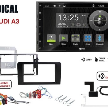 Radical R-D211 2-DIN DAB+ mit Montageset für Audi A3 Teilaktiv