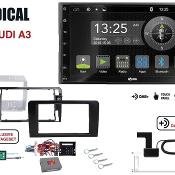 Radical R-D211 2-DIN DAB+ mit Montageset für Audi A3 Vollaktiv