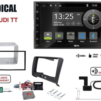 Radical R-D211 2-DIN DAB+ mit Montageset für Audi TT Vollaktiv