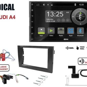 Radical R-D211 2-DIN DAB+ mit Montageset für Audi A4 Teilaktiv