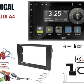 Radical R-D211 2-DIN DAB+ mit Montageset für Audi A4 Teilaktiv