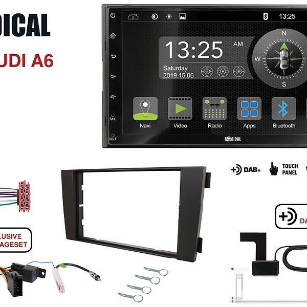 Radical R-D211 2-DIN DAB+ mit Montageset für Audi A6