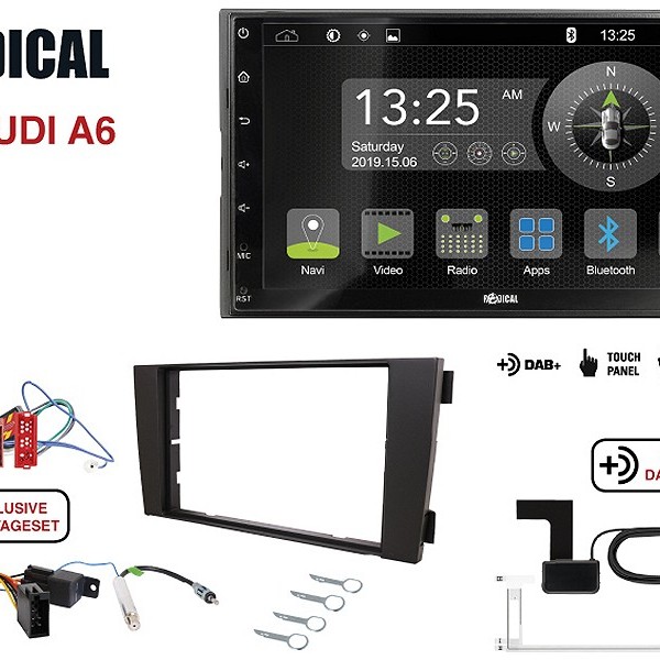 Radical R-D211 2-DIN DAB+ mit Montageset für Audi A6 Teilaktiv
