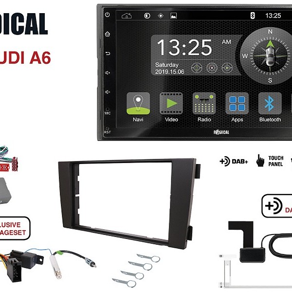 Radical R-D211 2-DIN DAB+ mit Montageset für Audi A6 Vollaktiv