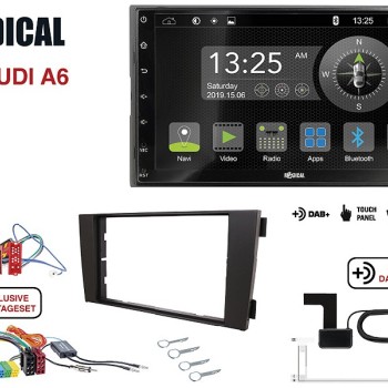 Radical R-D211 2-DIN DAB+ mit Montageset für Audi A6 Teilaktiv