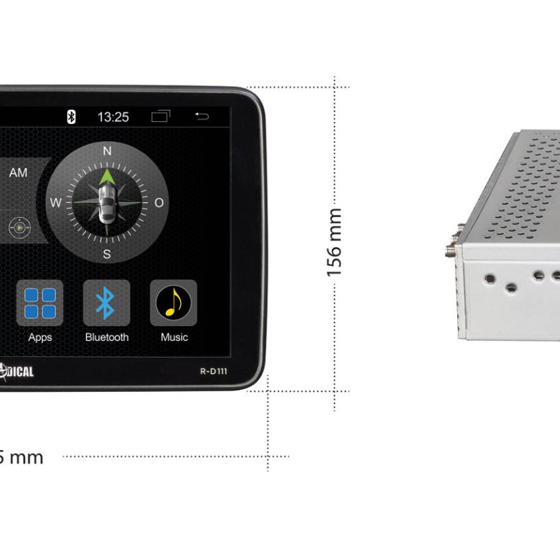 Radical R-D111 1-DIN Android Infotainer mit 10.1“ Bildschirm