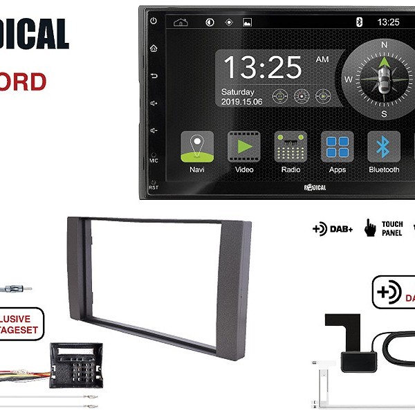 Radical R-D211 2-DIN DAB+ Montageset für Ford C-Max schwarz matt lackiert