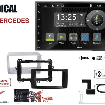 Radical R-D211 2-DIN DAB+ mit Montageset für Mercedes schwarz matt lackiert