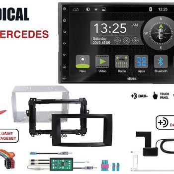 Radical R-D211 2-DIN DAB+ Montageset für Mercedes schwarz matt lackiert