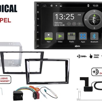 Radical R-D211 2-DIN DAB+ Montageset für Opel schwarz nicht lackiert