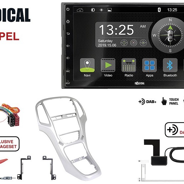 Radical R-D211 2-DIN DAB+ mit Montageset für R-D211 und Opel