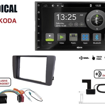 Radical R-D211 2-DIN DAB+ mit Montageset für SKODA OctaviaII