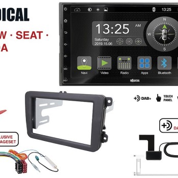 Radical R-D211 2-DIN DAB+ mit Montageset für VW SEAT SKODA