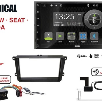 Radical R-D211 2-DIN DAB+ mit Montageset für R-D211 und VW SEAT SKODA