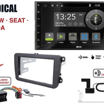 Radical R-D211 2-DIN DAB+ mit Montageset für VW SEAT SKODA