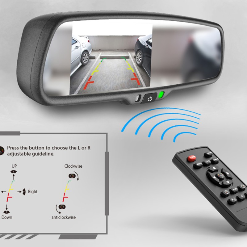 Spiegelmonitor 4.3 2x Video Eingang extrem hell