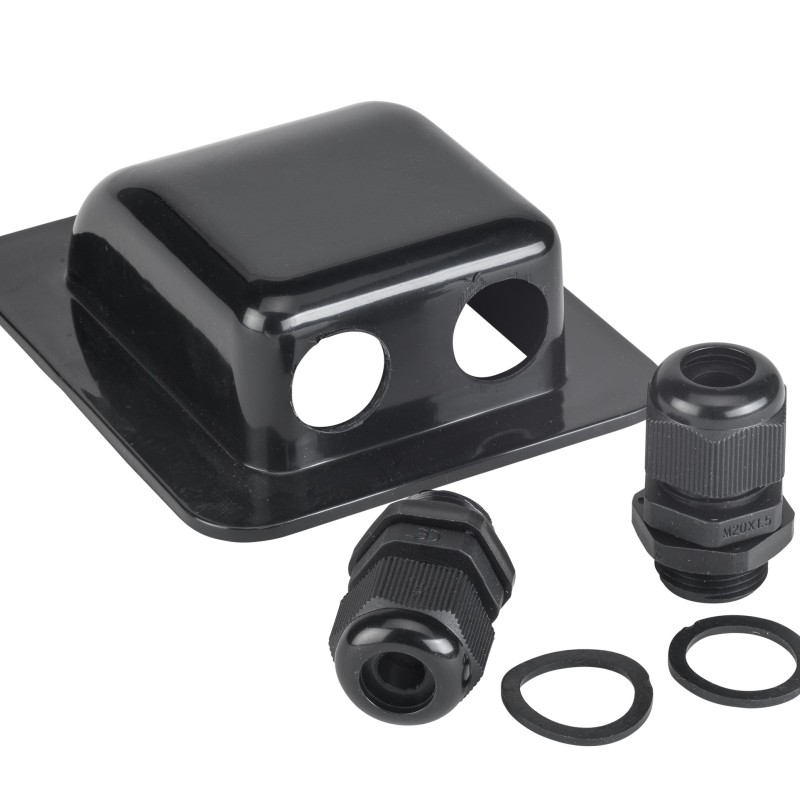 Kabeleinführung aus ABS Kunststoff 2-Fach schwarz