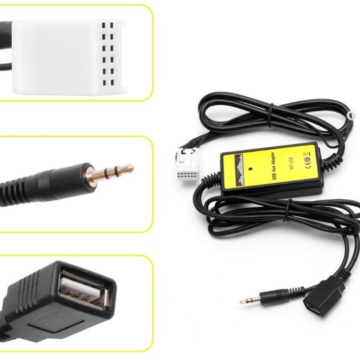 USB und AUX Adapter für VW, Skoda, Seat mit Quadlock (12-Pin) Anschluss
