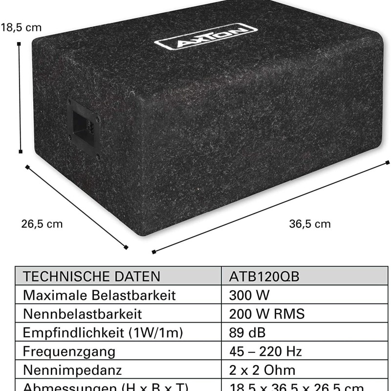 AXTON ATB120QB CUBE Bassreflex-Subwoofer 1 x 20 cm