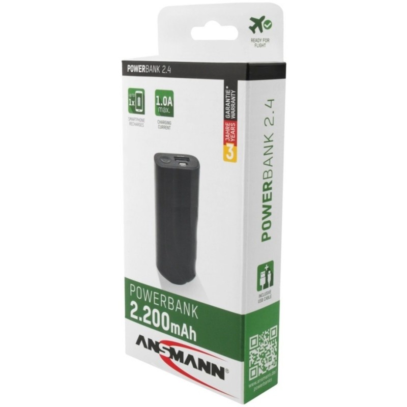 Powerbank 2.4 schwarz 2.200 mAh