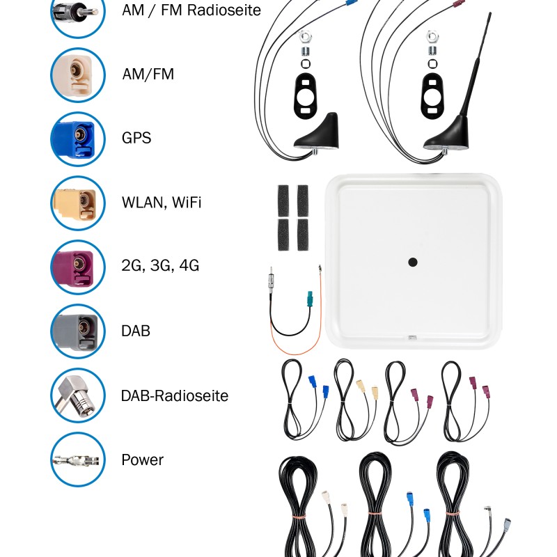 ATTB 3799.30 Antenne LTE WLAN GPS FM DAB+ Montageplatte