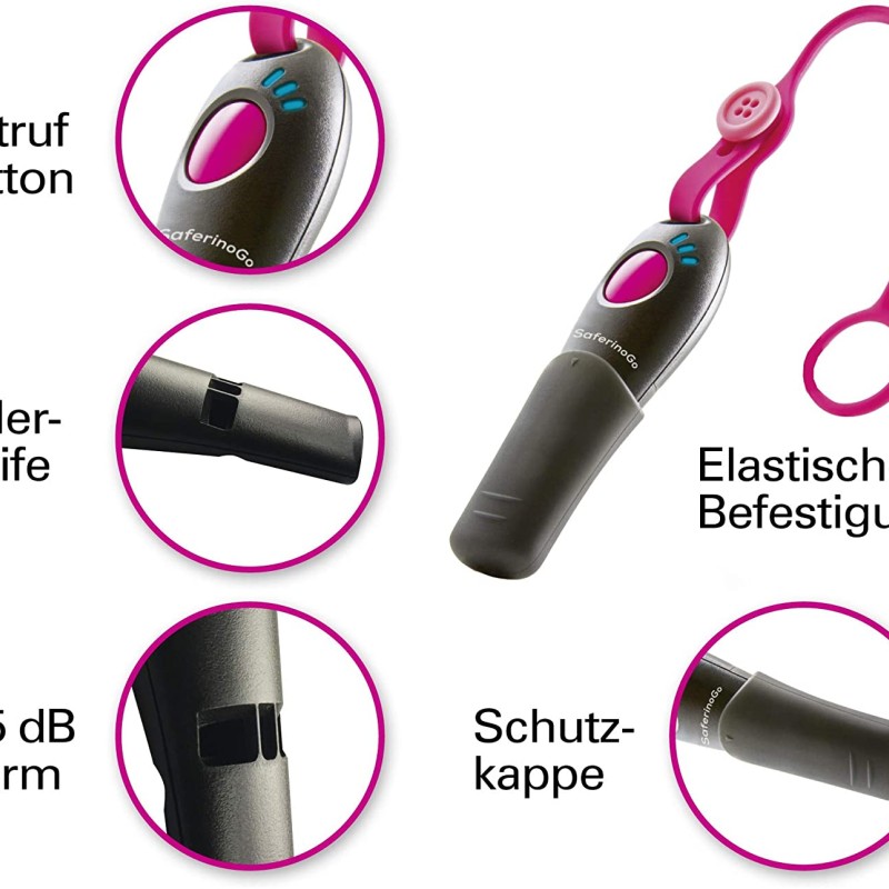 SaferinoGo Notfallpfeife mit Bluetooth+Internet Aufmerksamkeit erregen