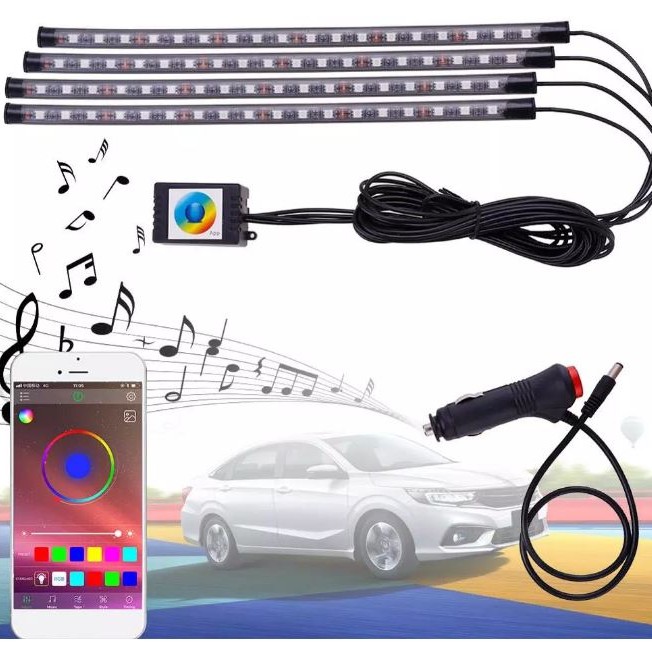 RGB 72 LED Innenraumbeleuchtung Fußraumbeleuchtung für Auto mit Apps