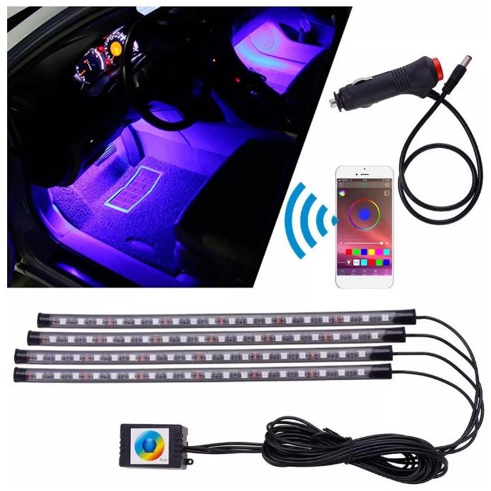 RGB 72 LED Innenraumbeleuchtung Fußraumbeleuchtung für Auto mit Apps