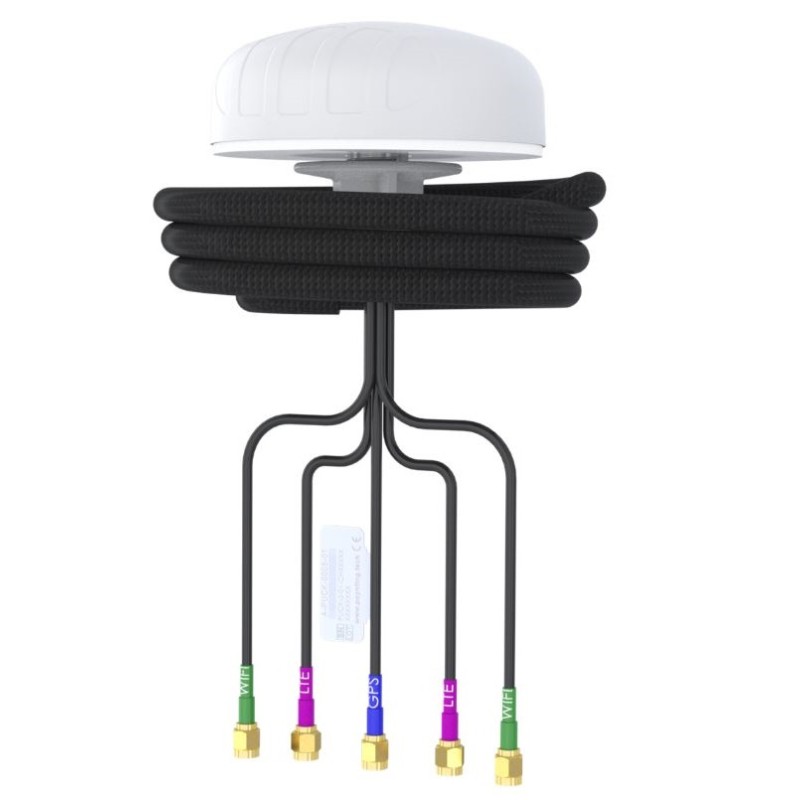 Robust Multifunctional 5 in1 Ultra Wide Band Omni-Directional PUCK Antenna Weiss