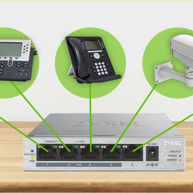 ZyXEL Netzwerk PoE+ Switch GS1005HP 5 Port