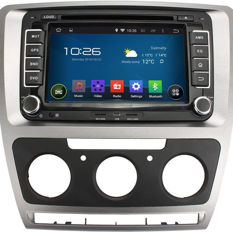 2 Din Auto Radio Kit Skoda Octavia 2008-2013 Farbe silber